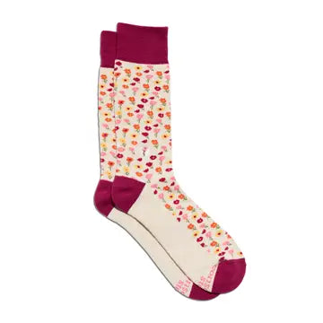 Socks That Support Women's Equality Pink Floral