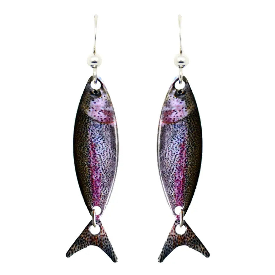 Rainbow Trout Fish Earrings