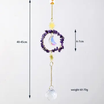 Hanging Round Moon Pendant Crystal Sun Catcher