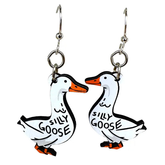 Wooden Earrings - Silly Goose