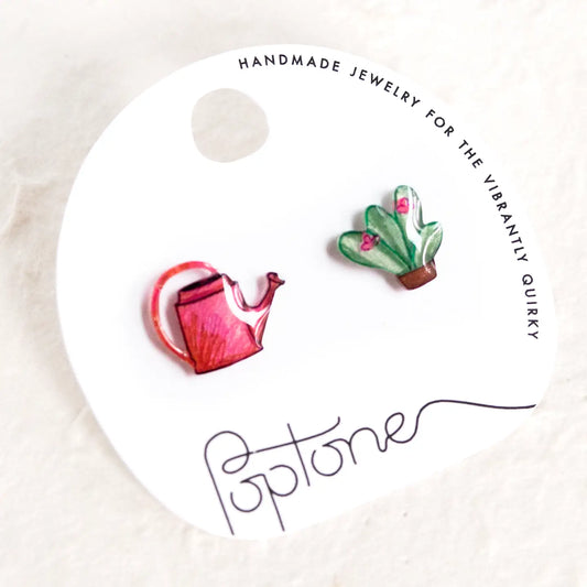 Plant + Watering Can Earrings