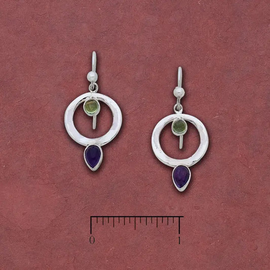 Amethyst & Peridot Earrings L238