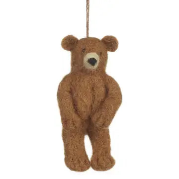 Felted Grizzly Bear Ornament
