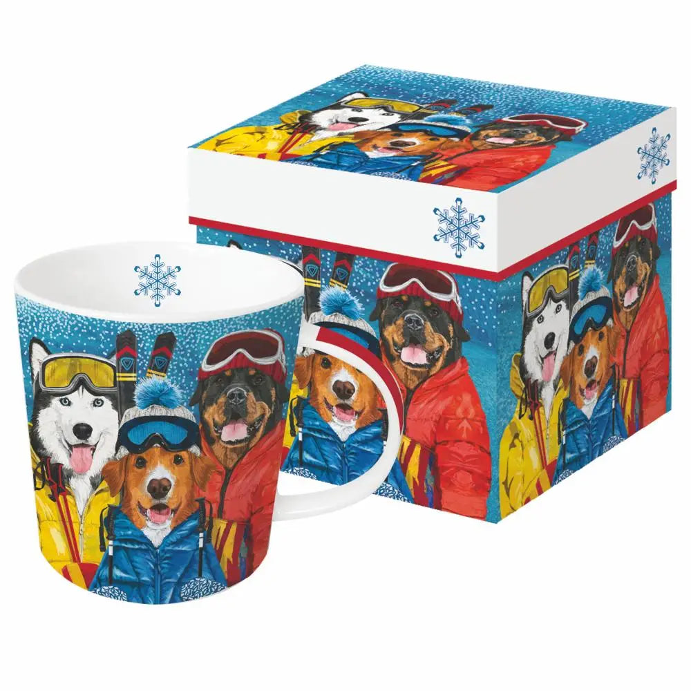 Mug in Box Ski Dogs