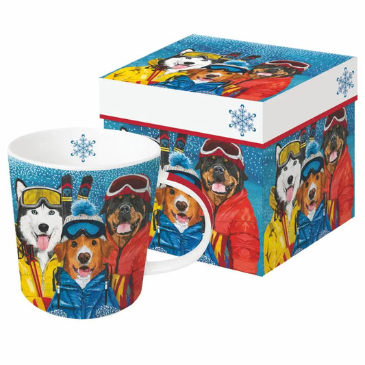 Mug in Box Ski Dogs
