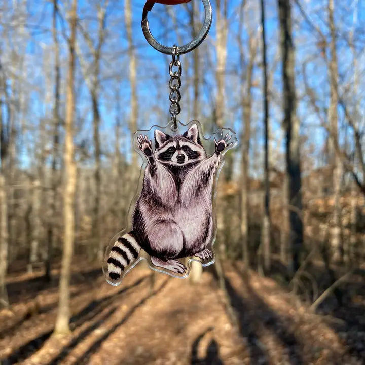 Raccoon Double Sided Acrylic Keychain