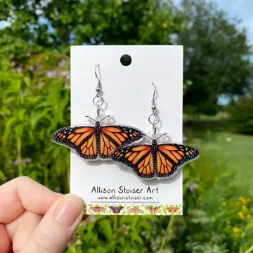 Acrylic Monarch Butterfly Earrings