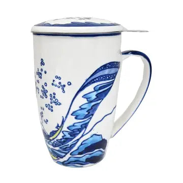 Tea Infuser Mug 15oz Great Wave