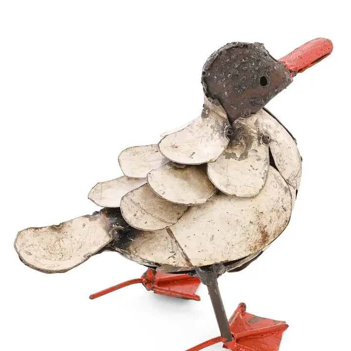 Recycled Metal Fluffy Duck Sculpture