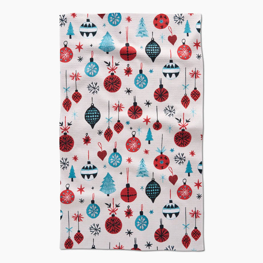 Geometry Tea Towel: Embroidered Ornaments