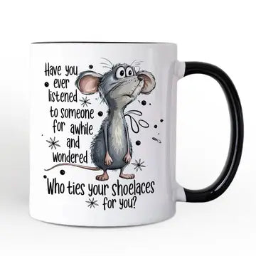 Funny Mouse Sarcastic Ties Shoelaces Mug