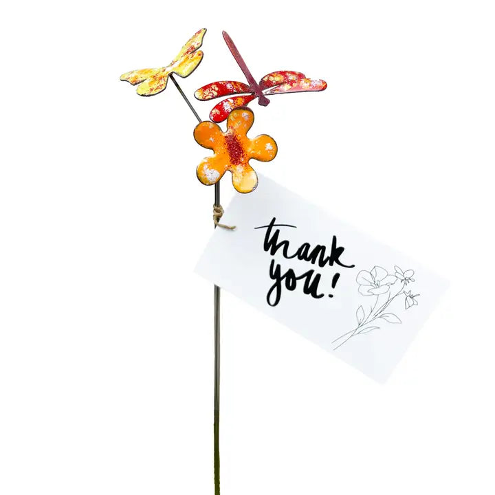 Enamel 3 Stem Celebration Stake-Thank You