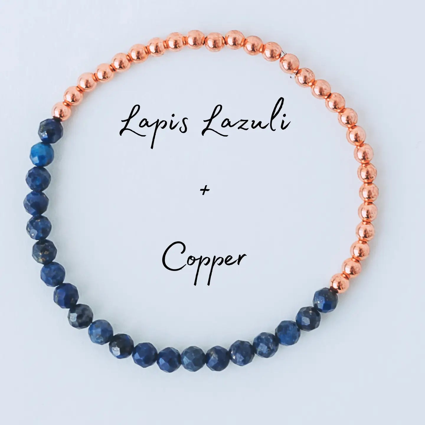 Dainty Copper Bead Gemstone Bracelet