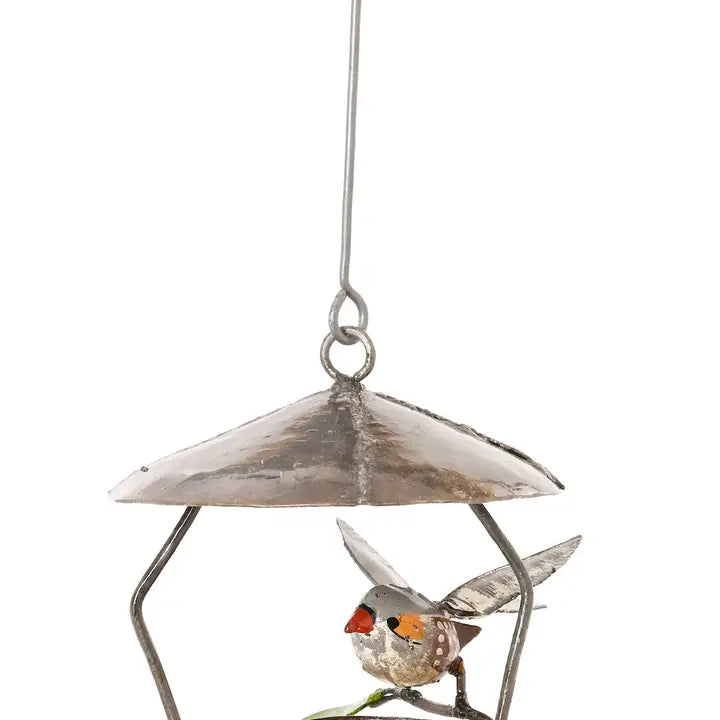 Recycled Metal Hanging Bird Nest Sculpture