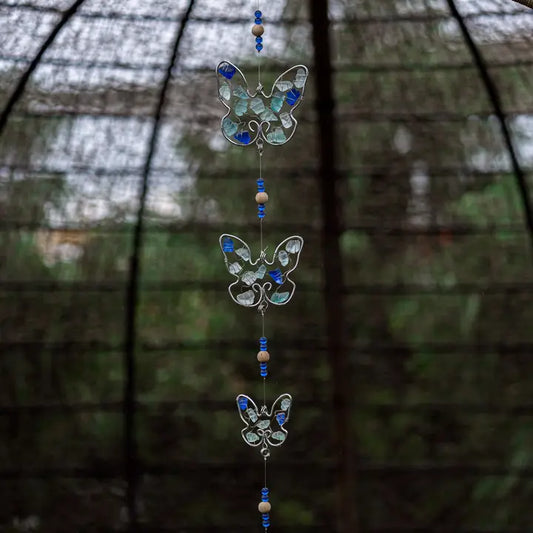 Recycled Glass Garland Butterfly 36"