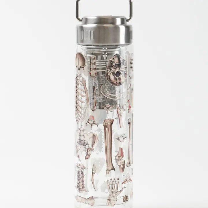 Skeleton Glass Tea Infuser Flask