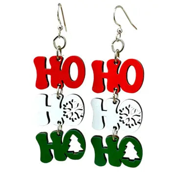Ho Ho Ho Wooden Earrings
