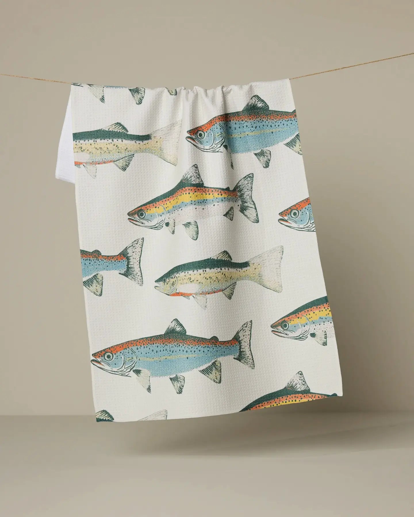 Geometry Tea Towel: Hooked On Fishing