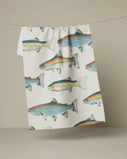 Geometry Tea Towel: Hooked On Fishing