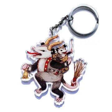 Krampus Opossum Double Sided Acrylic Keychain
