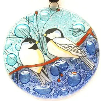 Glass Ornament - Chickadee