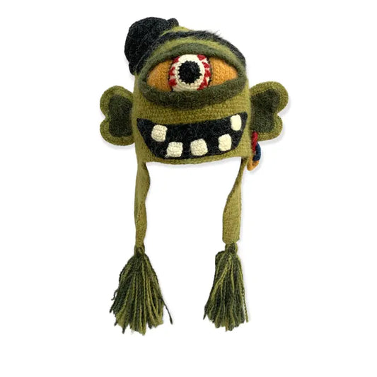 Knit Green Ogre Hat-Peru