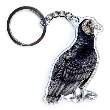 Black Vulture Double Sided Acrylic Keychain