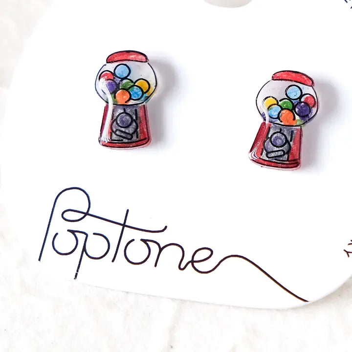 Retro Gumball Machine Stud Earrings