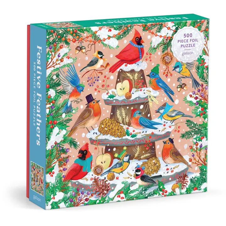 Festive Feathers Foil Puzzle 500pc