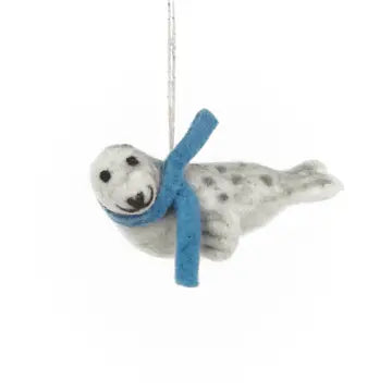 Felted Eduardo the Seal Ornament