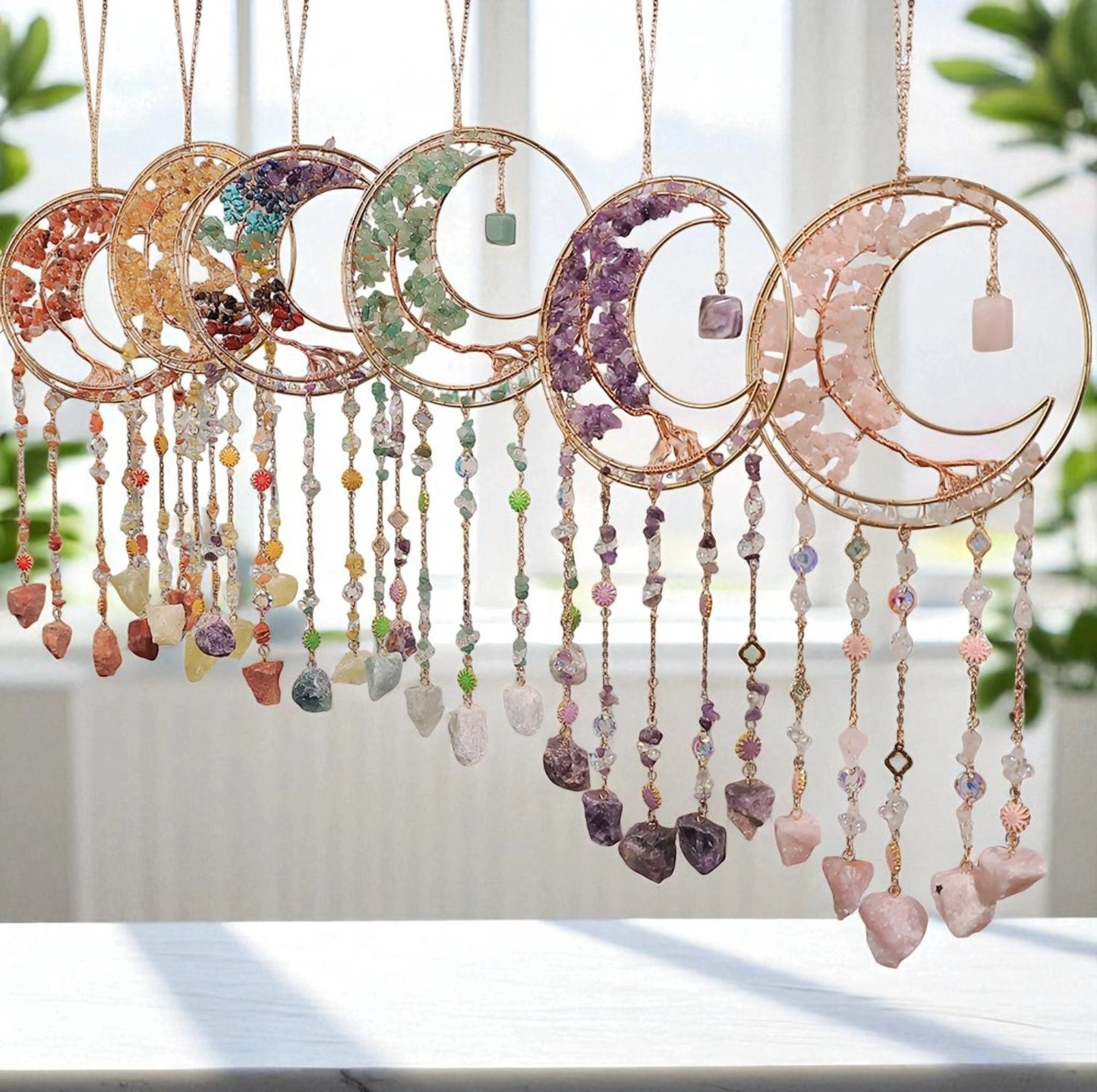 Crystal Tree of Life Moon Sun Catcher