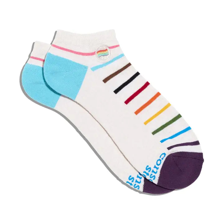 Ankle Socks That Save LGBTQ Lives White Pride Flag