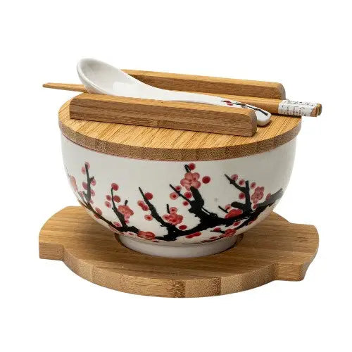Ume Plum Blossoms Bowl with Chopsticks