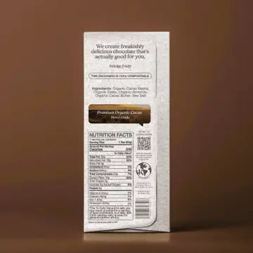 Date Sweetened Dark Chocolate Bar Almond Sea Salt