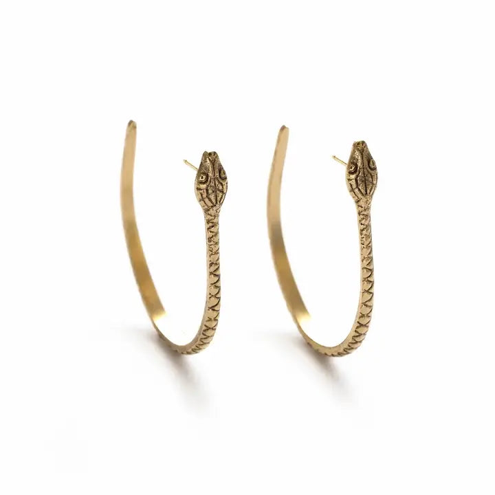 Ophidian Hoops Gold Earrings