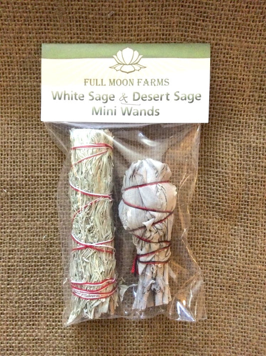 Mini White Sage & Desert Sage Pack of 2