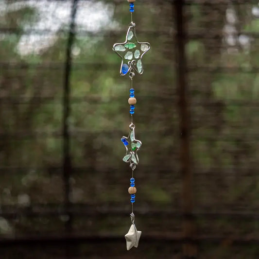 Recycled Glass Garland Star 36"