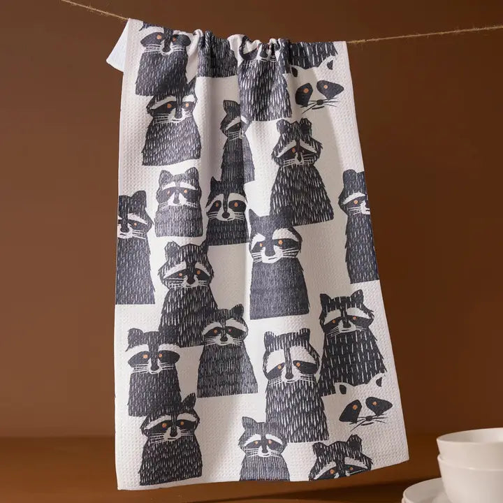 Geometry Tea Towel: Banditbunch Raccoon