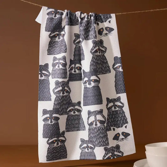 Geometry Tea Towel: Banditbunch Raccoon