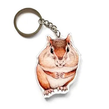 Eastern Chipmunk Double Sided Acrylic Keychain
