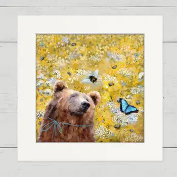 Wildflower Bear Mini Canvas