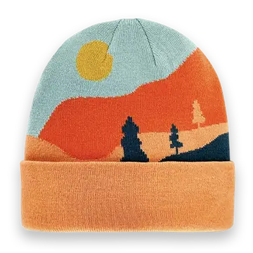 Knit Beanie Sunet Mountain Landscape