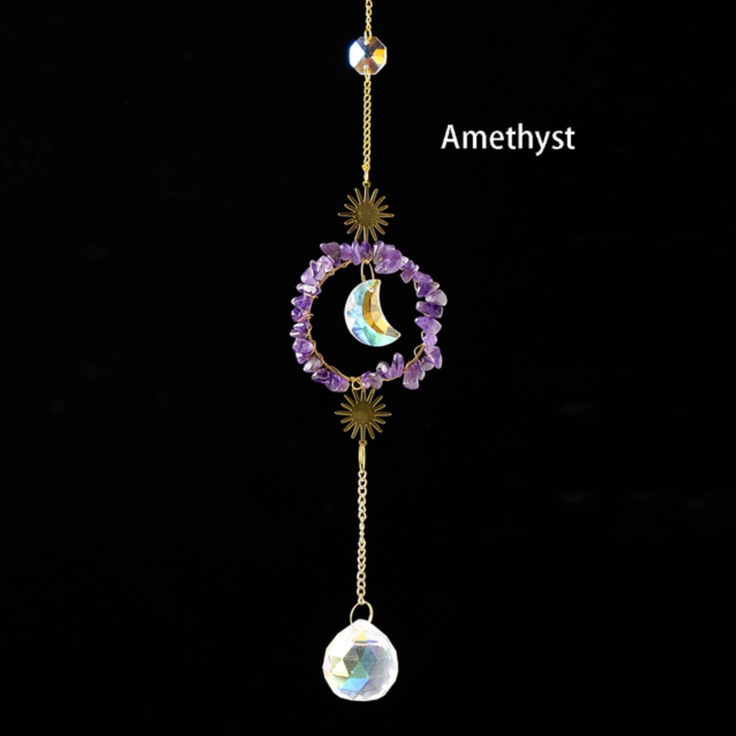 Hanging Round Moon Pendant Crystal Sun Catcher