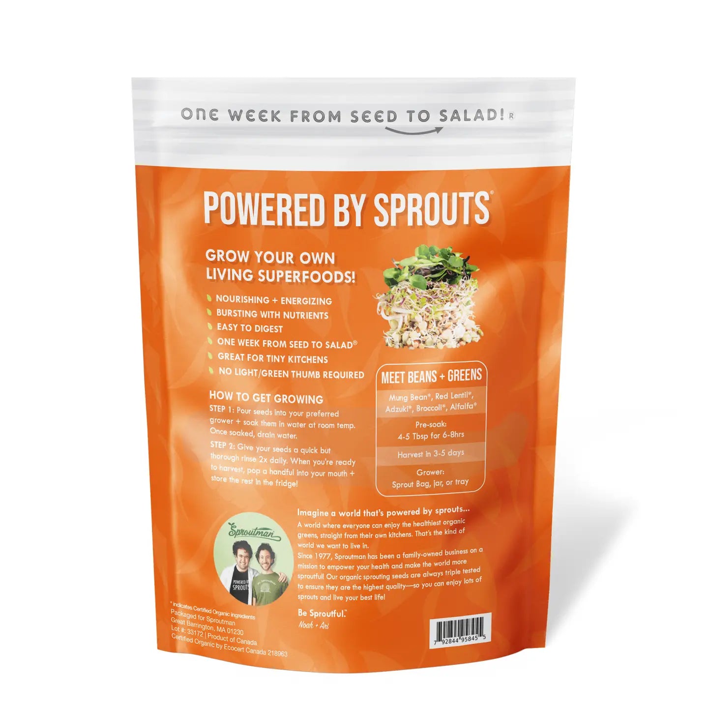 Organic Beans + Greens Sprouting Seeds 4oz