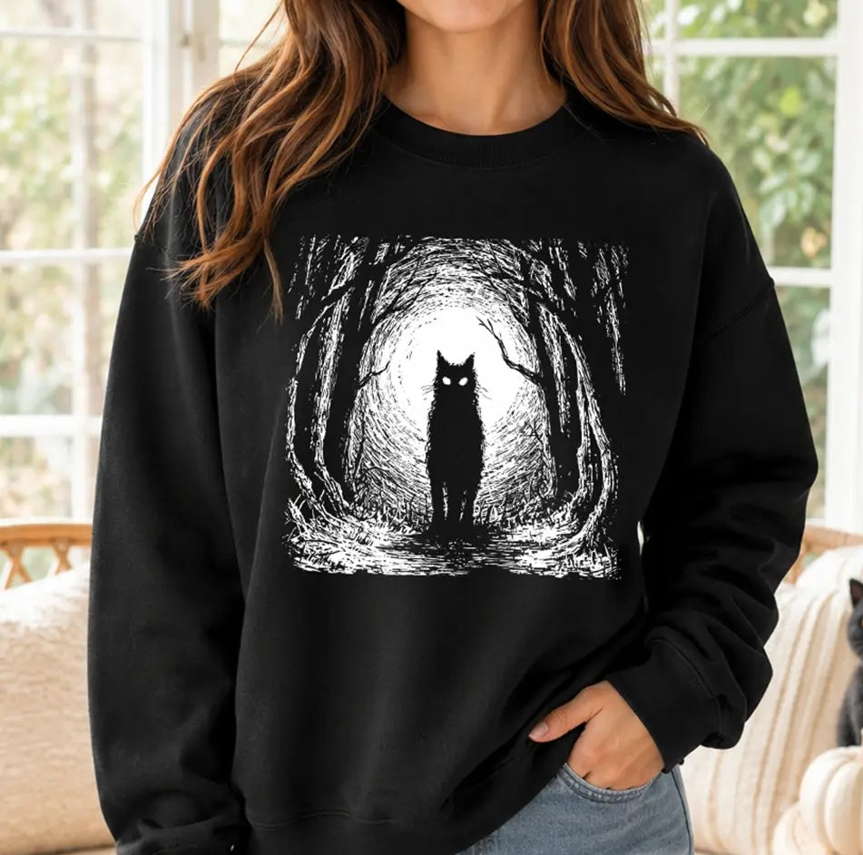 Haunted Forest Black Cat Sweatshirt