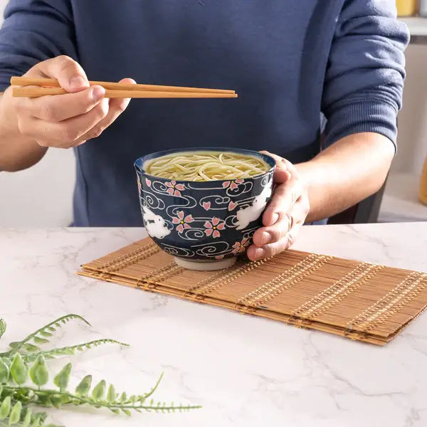 Cherry Blossom Design Bowl with Chopsticks set