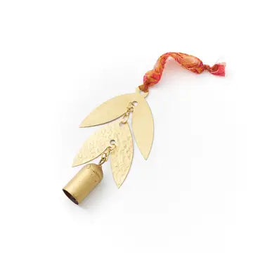 Chameli Leaf Bell Wind Chime Upcycled Sari