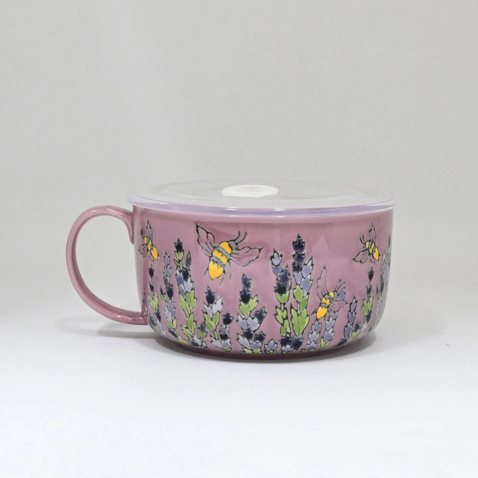 Spring Bee Microwavable Bowl With Handle