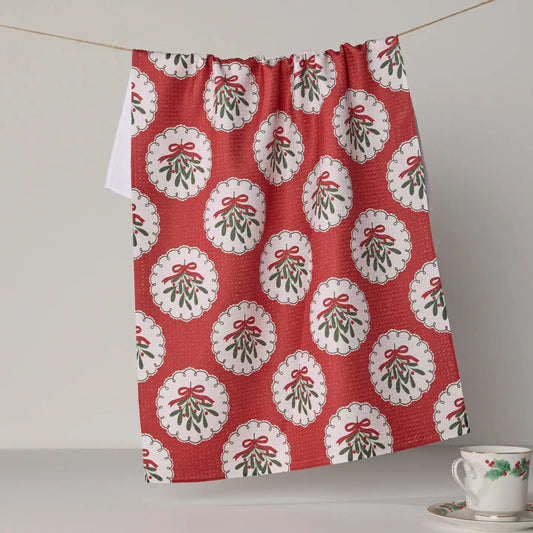 Geometry Tea Towel: Merry Mistletoe