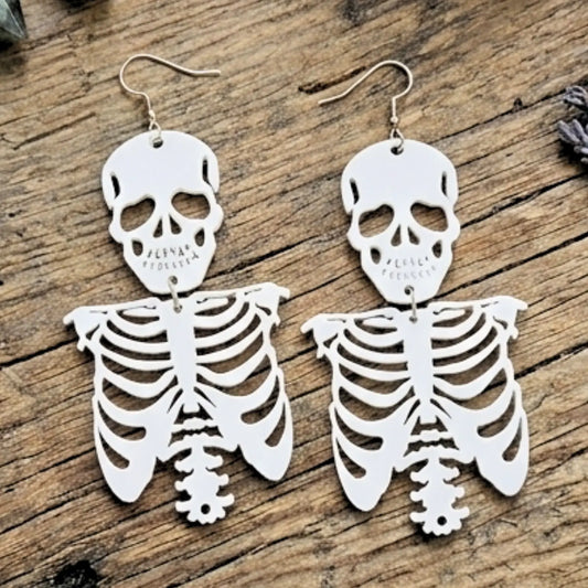 Bone-Chillingly Chic: Acrylic Rib Cage Dangle Earrings